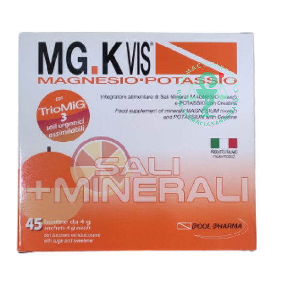 MGK Vis Magnesio e Potassio Orange Integratore 45 bustine