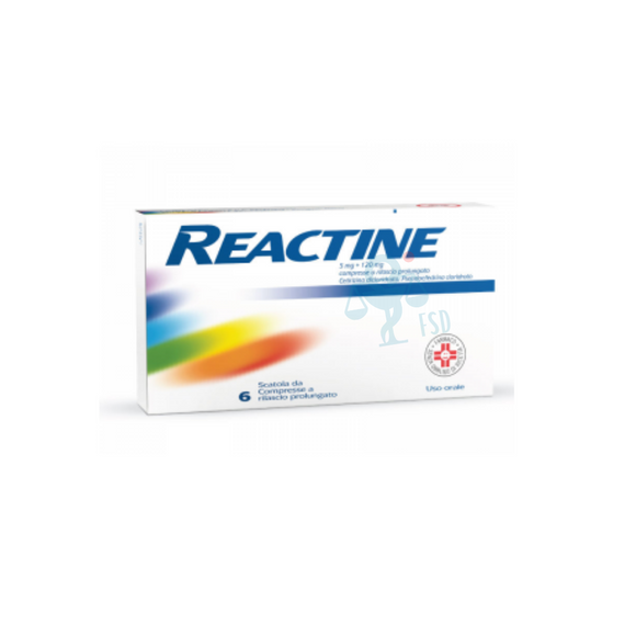 Reactine 6 Compresse 5mg + 120mg Rilascio Prolungato