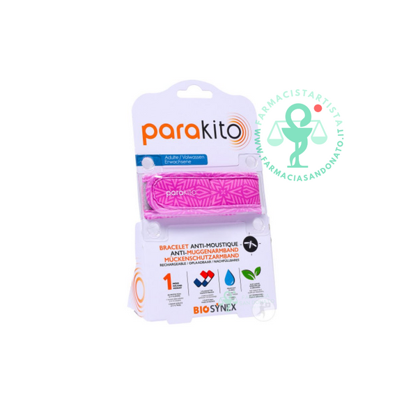 PARAKITO BRACCIALETTO ANTIZANZARE GRAPHIC VIOLA ADULTI BIOSYNEX 1 PEZZO