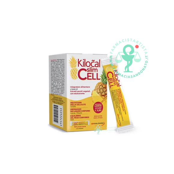 Kilocal Slim Cell Integratore Snellente Anticellulite Gusto Ananas 10 Stick
