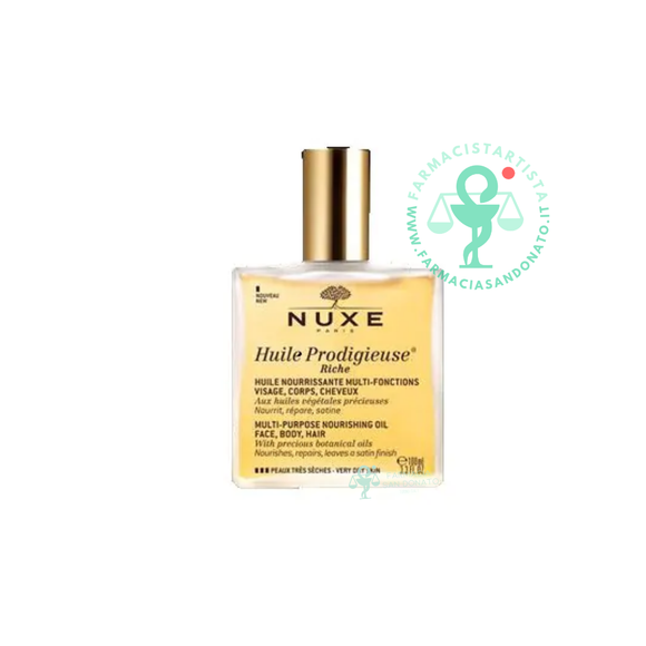 Nuxe Huile Prodigieuse Ricco Olio secco per viso corpo e capelli 100 ml