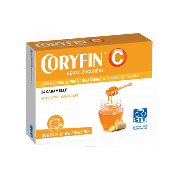 Coryfin C Senza Zucchero Miele Zenzero 24 Caramelle